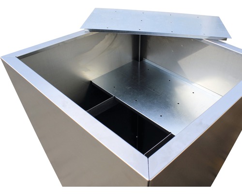 Roestvrijstalen plantenbak met deksel en scheidingswanden