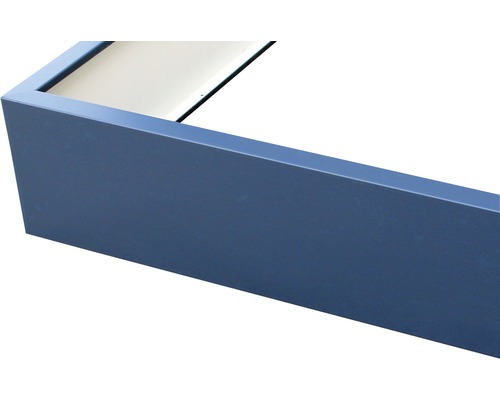 Detailweergave van een blauw meubelstuk