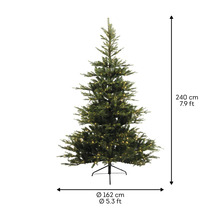 Kunstkerstboom met LED-verlichting, hoogte 240 cm, diameter 162 cm