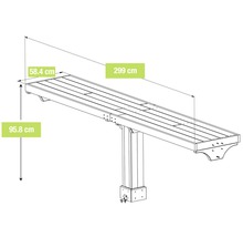 Afbeelding met maatvoering van de houten carport