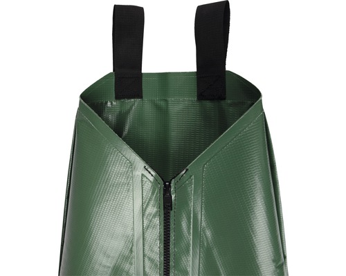 Groene plantzak met ritssluiting en handgrepen