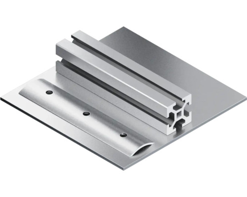 Aluminium profiel met aluminium plaat en half profiel