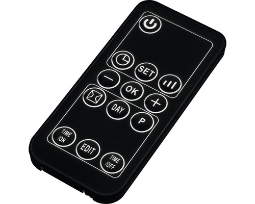 Zwarte afstandsbediening met meerdere knoppen