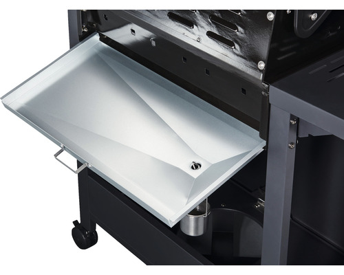 Asopvangbak van een houtskoolbarbecue