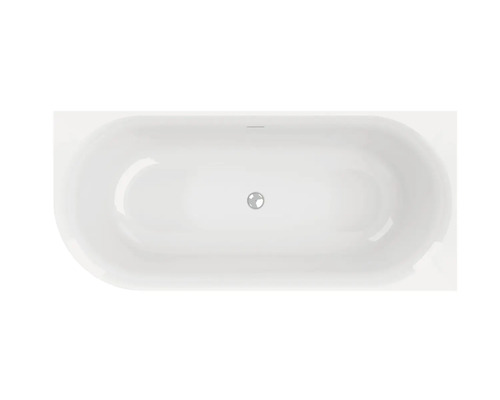 Bovenaanzicht van een ligbad met afvoer