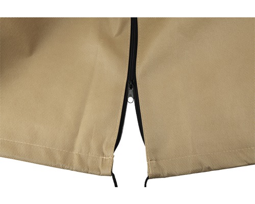 Gedetailleerde opname van een beschermhoes met ritssluiting