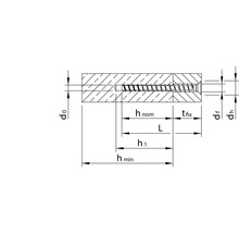 Technische tekening van een schroef met afmetingen