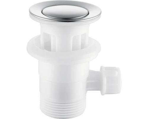 Wastafelplug van kunststof met chroomelement