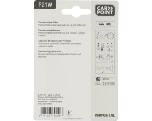 Carpoint P21W Premium signaallampen voor auto en motor