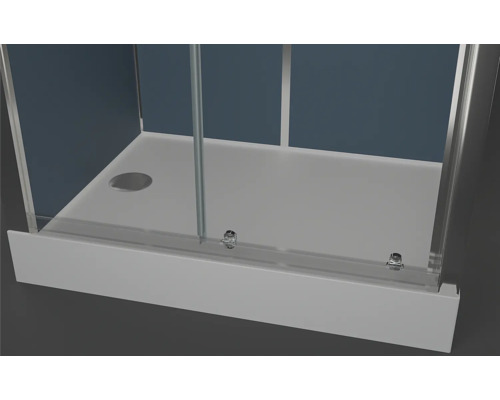 Douchecabine met douchebak en glazen schuifdeur