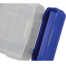 Kunststof opbergdoos met blauwe sluiting