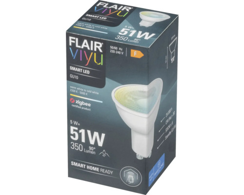 Verpakking van een Flair Viyu Smart LED lamp, GU10 fitting
