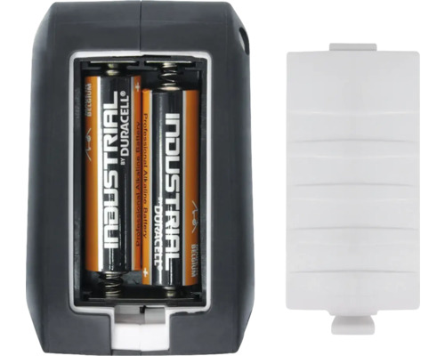 Batterijcompartiment met geplaatste batterijen en apart batterijvakdeksel