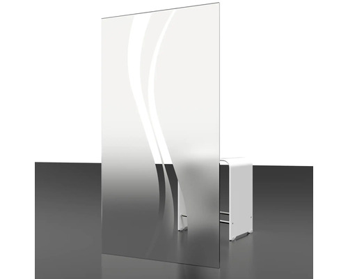 Glazen douchewand met decoratie en beugel