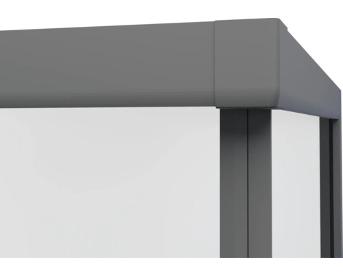 Detailaanzicht van een grijs frame met witte vulling