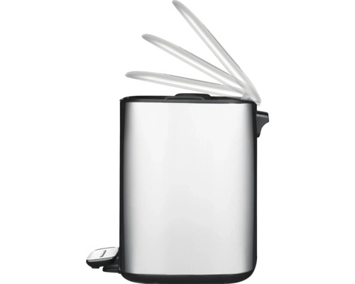 Roestvrijstalen pedaalemmer met open deksel