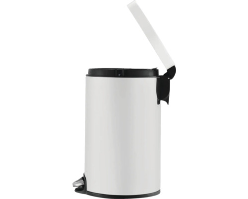 Metalen afvalemmer met open deksel