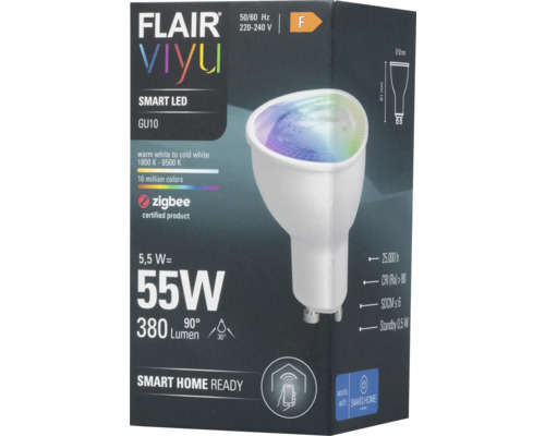 FLAIR Viyu slimme led GU10 lamp in productverpakking