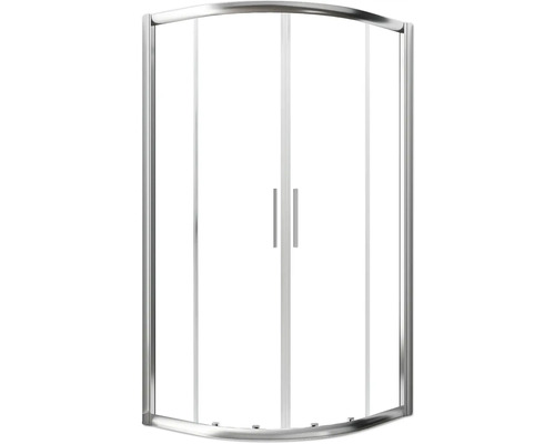 Douchecabine met afgeronde voorkant en twee deuren