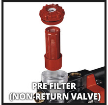 Voorfilter met terugslagklep voor een tuinwaterpomp