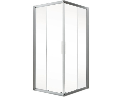 Hoekdouche met transparante glazen panelen