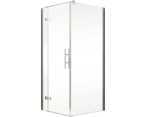 Hoekdouche met helder glazen deur