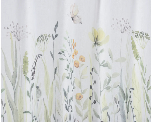 Gordijn met bloemen- en vlinderdessin
