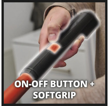 Eenhandige stofzuiger met aan-uitknop en zachte handgreep