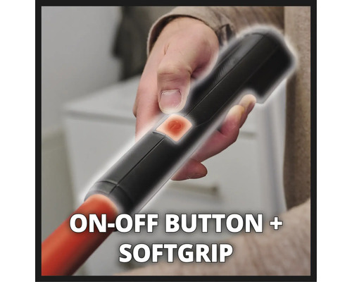 Eenhandige stofzuiger met aan-uitknop en zachte handgreep