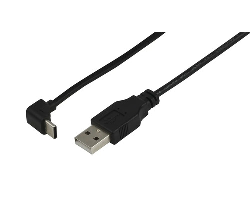 USB-A naar USB-C kabel met haakse stekker
