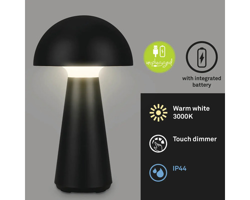 Draadloze lamp met touchdimmer en beschermingsgraad IP44