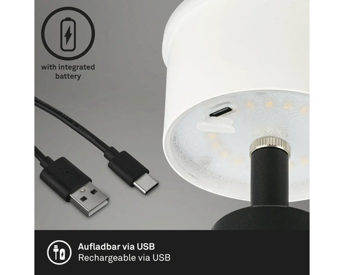 Lamp met geïntegreerde batterij en USB-oplaadfunctie