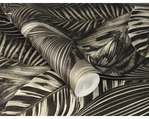 Rol behang met bladerdessin