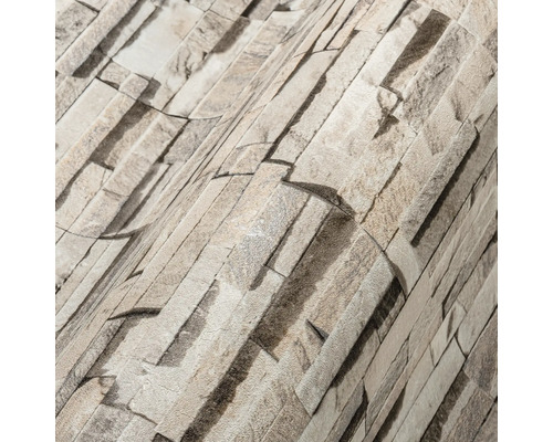 Behang met steenmotief