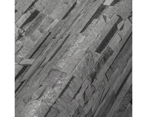 Grijs steenmotief behang