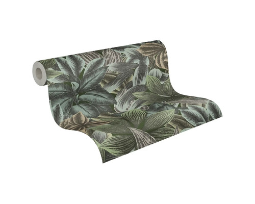 Behangrol met bladerenpatroon