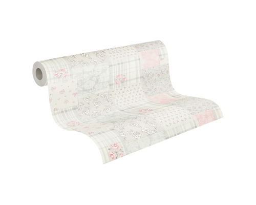 Behangrol met patchworkpatroon