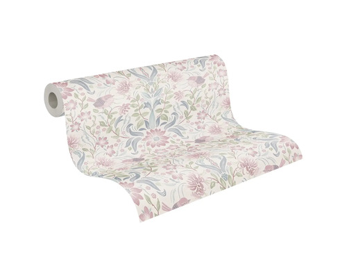 Behangrol met bloemen en vogelmotief