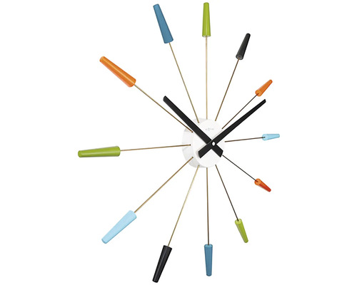 Wandklok met gekleurde markeringen en tijdweergave