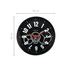NEXTIME Wandklok Gear zwart ø 36 cm