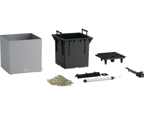 Componenten van een plantenbak met accessoires