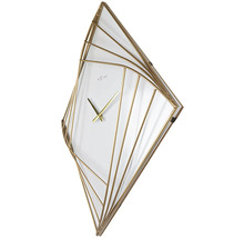 Wandklok met abstracte, gouden metalen stijlen en tijdweergave