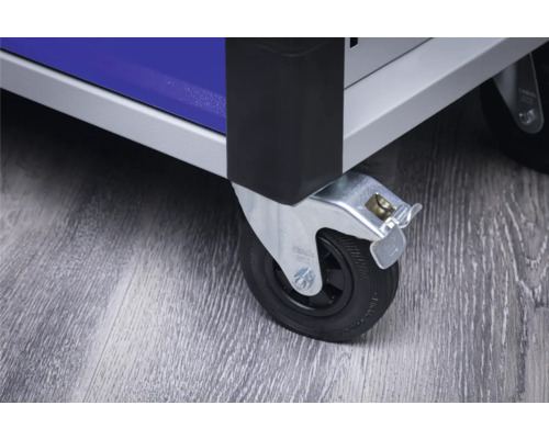 Wiel met parkeerrem voor werkplaatswagen