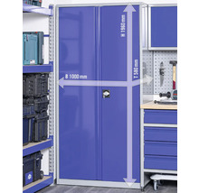 INDUSTRIAL Opbergkastkast 100 cm blauw-grijs (2 deuren, 3 legplanken)-thumb-8