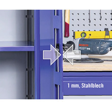 INDUSTRIAL Opbergkastkast 100 cm blauw-grijs (2 deuren, 3 legplanken)-thumb-5