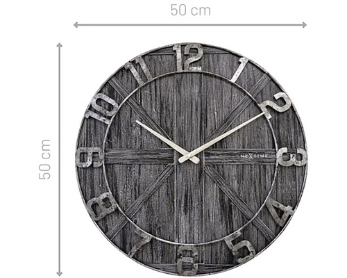 Nextime wandklok van hout, diameter 50 cm