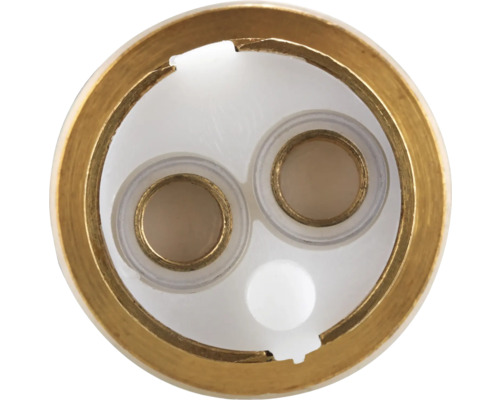 Binnenaanzicht van een sanitair kraan met twee openingen