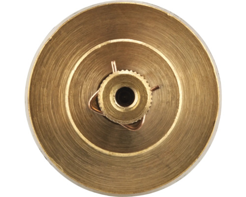 Bovenaanzicht van een sprinklerkop van metaal