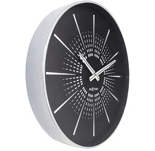 NEXTIME Wandklok zwart/zilver ø 40 cm