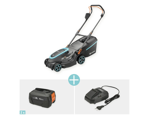Gardena accu grasmaaier set met twee accu''s en oplader